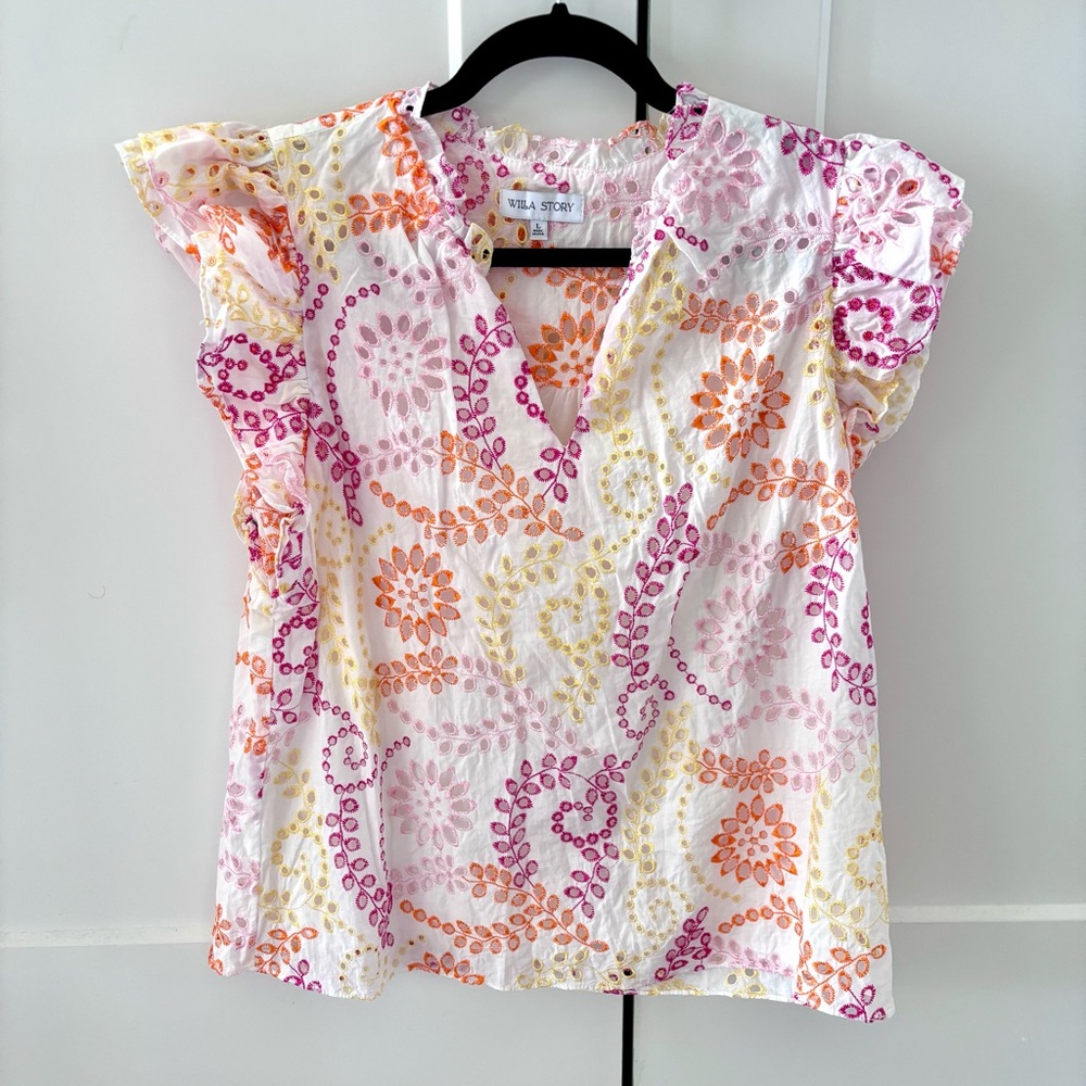 Willa Story Clara Eyelet Top